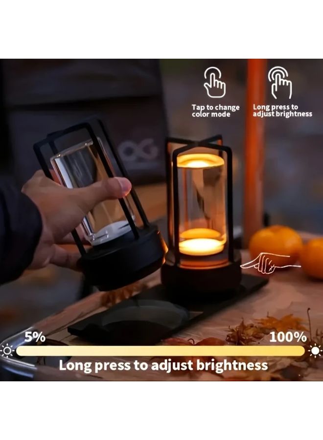 مصبح طاولة بلوري قابل للشحن 2000 مللي أمبير LED يعمل باللمس مع تخفيف الإضاءة للداخل والخارج - Image 3