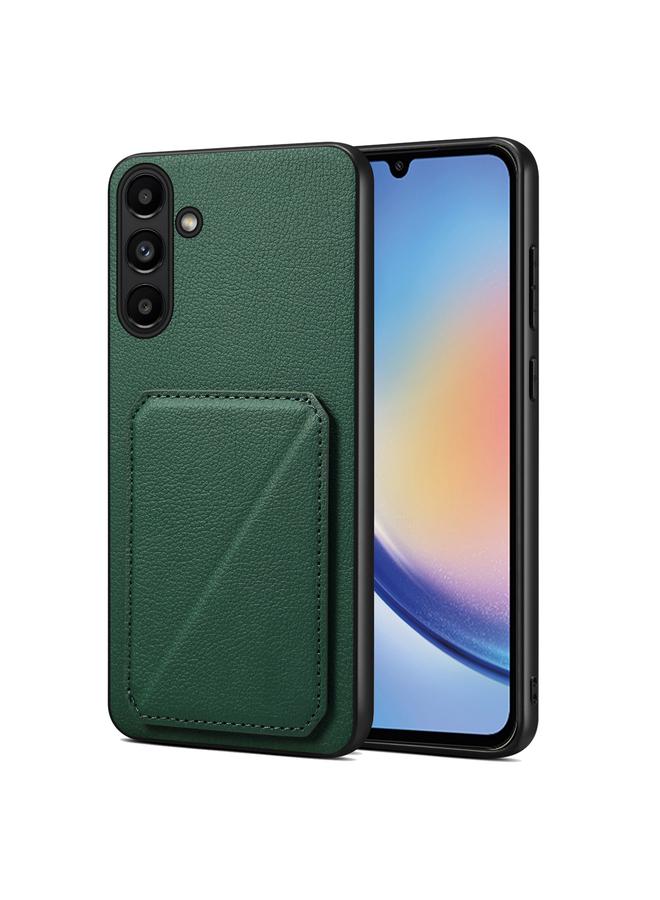 The Bros Case For Samsung Galaxy A34 5G Imitation Calf Leather Back Phone Case with Holder