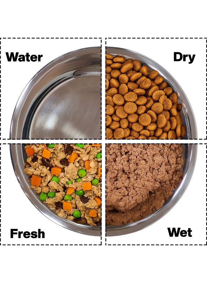 أن ان سي بيتس وعاء طعام للكلاب مع حلقة مطاطية مانعة للانزلاق وحواف مستديرة ناعمة، أوعية كلاب شديدة التحمل من الفولاذ المقاوم للصدأ للسلالات المتوسطة إلى الكبيرة، آمنة للغسل في غسالة الأطباق، 26 سم (أسود) - Image 5