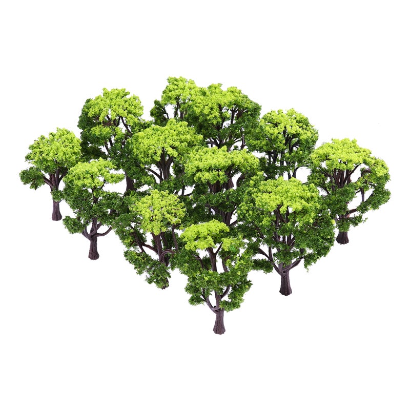 WINOMO 12pcs 1:50 Train Scenery Landscape Model Trees (Green) - Image 1
