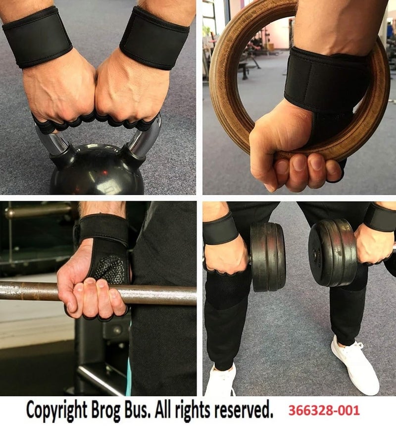 BROGBUS Neoprene Weight Lifting Workout Gym Gloves With Wrist Support For Men And Women (Large, Black) - Image 2