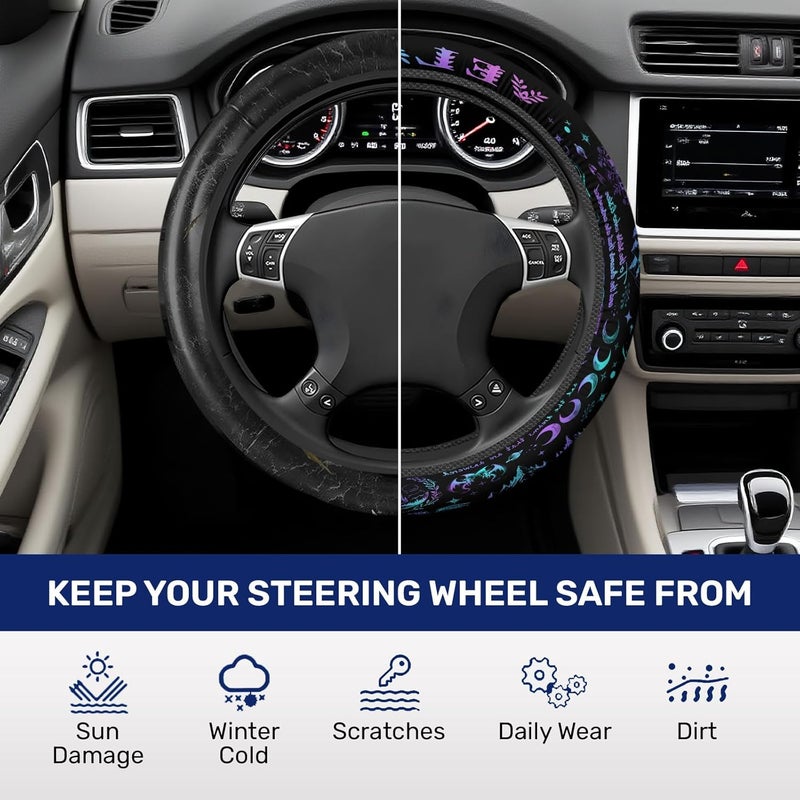 GENANY Velaris Night Court Steering Wheel Cover, Non Slip Polyester Car Wheel Protector for Car SUV Truck, Universal 15 Inch - Image 5
