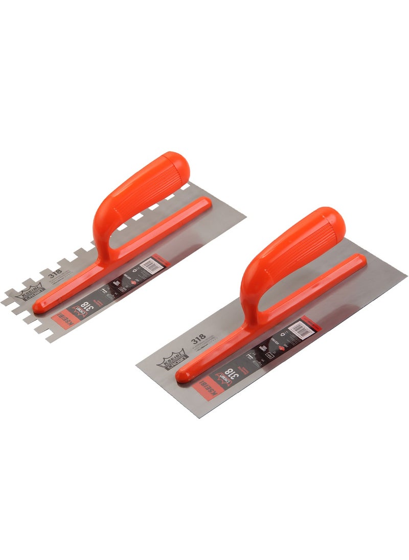 KSEIBI Crown Plastering Trowel/Abs, Stainless Steel Cement Trowel, 28*12cm, Construction and Finishing Tool, for Applying Plaster, Smoothing Surfaces, Repairing Damaged Surfaces, Installing Tiles  - Image 2