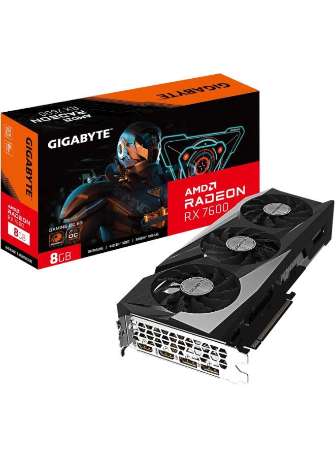 GIGABYTE GV-R76GAMING OC-8GD Radeon RX 7600 Gaming OC 8G Graphics Card, 3X WINDFORCE Fans 8GB 128-bit GDDR6, Video Card - Image 1
