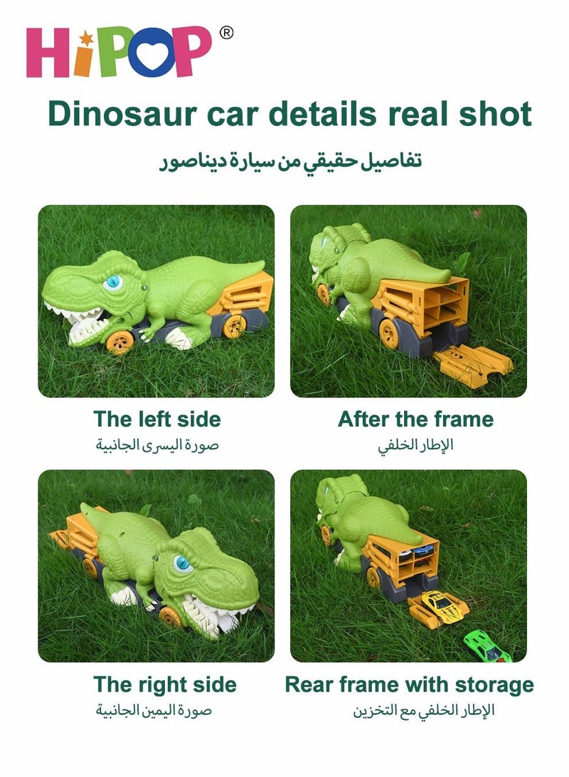 هيبوب عربة لعبة ديناصور، شاحنة الوحش التي تلتهم العربات مع 6 عربات سبائك،  وهي لعبة جديدة  - Image 5