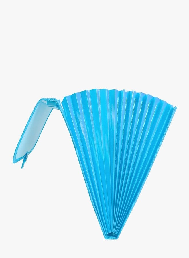 VAVIA Transparent Folder - Expanding Envelope -for A4/FS Size Paper and Documents. Certificate Clear Bag File Folder Holder with Snap Button (Blue) - Image 3