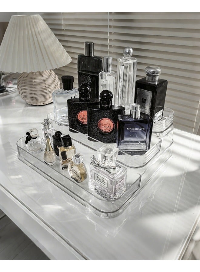 Multi-Function Clear Acrylic Three-Tier Display Stand, Doll Display Rack, Perfume, Cosmetics, Skincare, and Spice Organizer, Kitchen and Bathroom Countertop Storage - Image 1