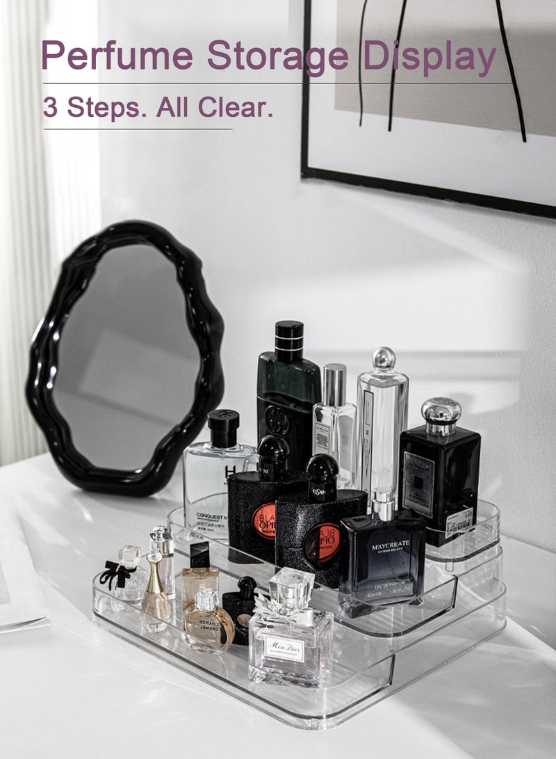 Multi-Function Clear Acrylic Three-Tier Display Stand, Doll Display Rack, Perfume, Cosmetics, Skincare, and Spice Organizer, Kitchen and Bathroom Countertop Storage - Image 4
