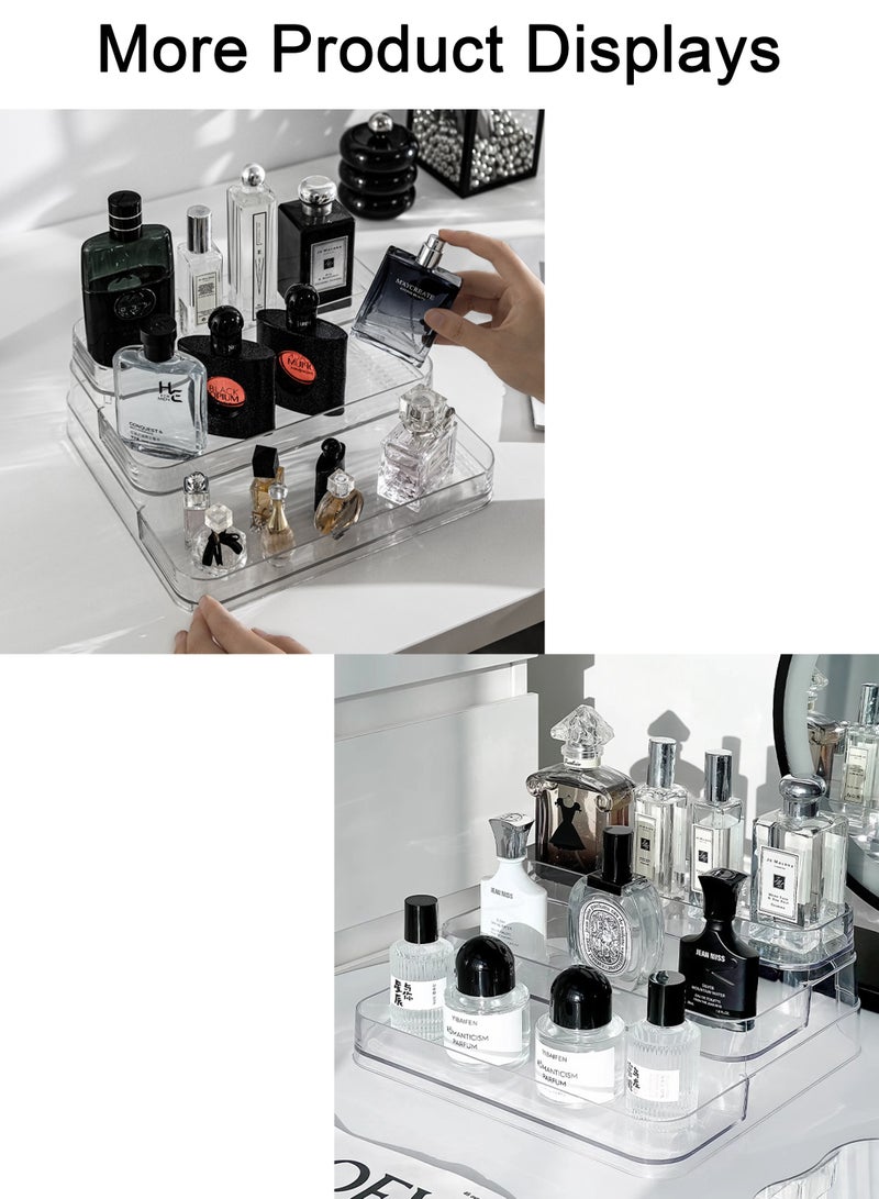 Multi-Function Clear Acrylic Three-Tier Display Stand, Doll Display Rack, Perfume, Cosmetics, Skincare, and Spice Organizer, Kitchen and Bathroom Countertop Storage - Image 3