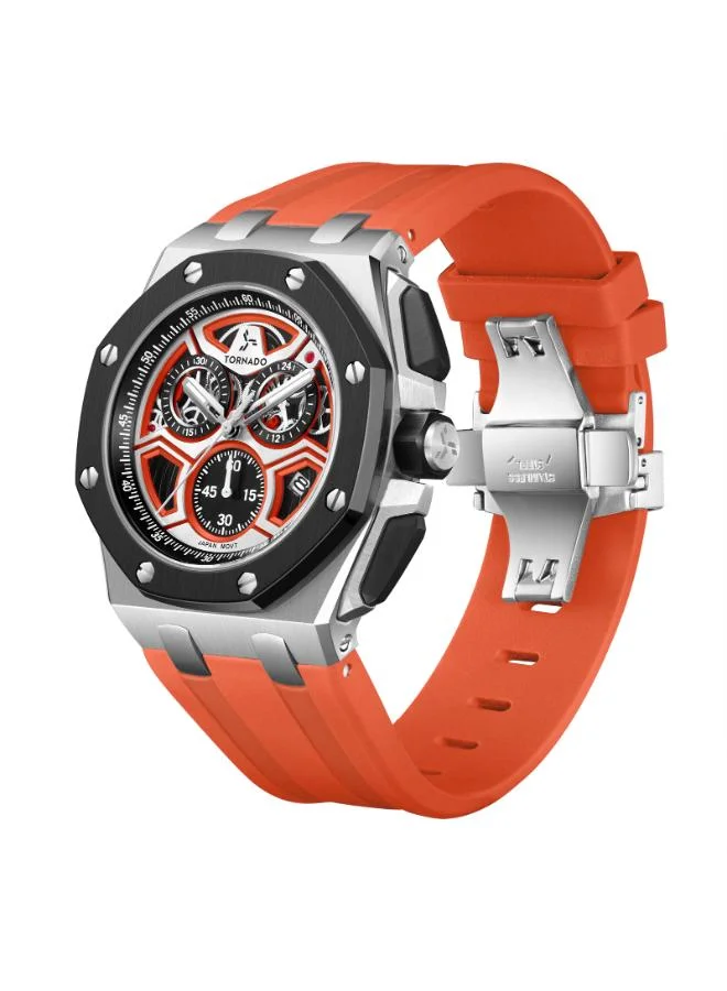 TORNADO Men's Silicone Chronograph Watch T25103-SSRRB - 43mmx52mm mm
