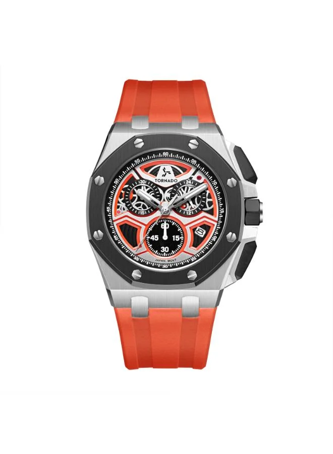 TORNADO Men's Silicone Chronograph Watch T25103-SSRRB - 43mmx52mm mm
