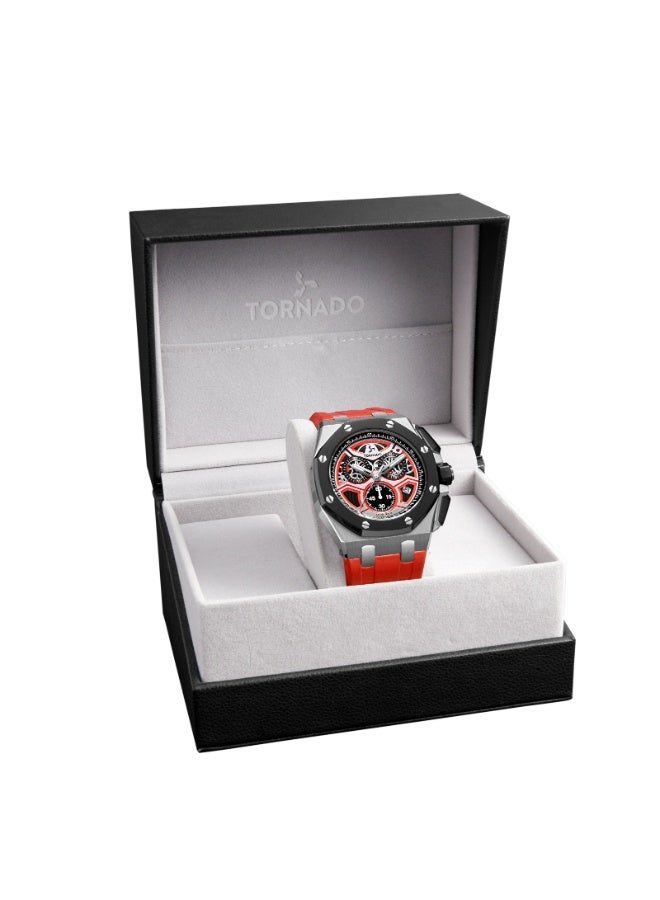 TORNADO Men's Silicone Chronograph Watch T25103-SSRRB - 43mmx52mm mm - Image 4