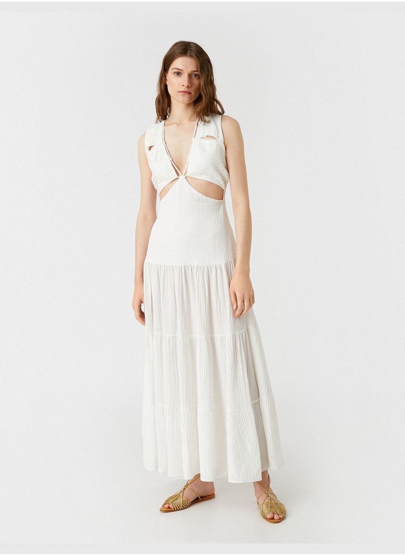 KOTON Cut Out Frill Dress  - Image 3