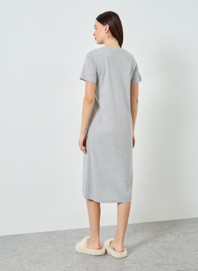 ستايلي فستان تيشيرت مخطط بجيب - Image 5