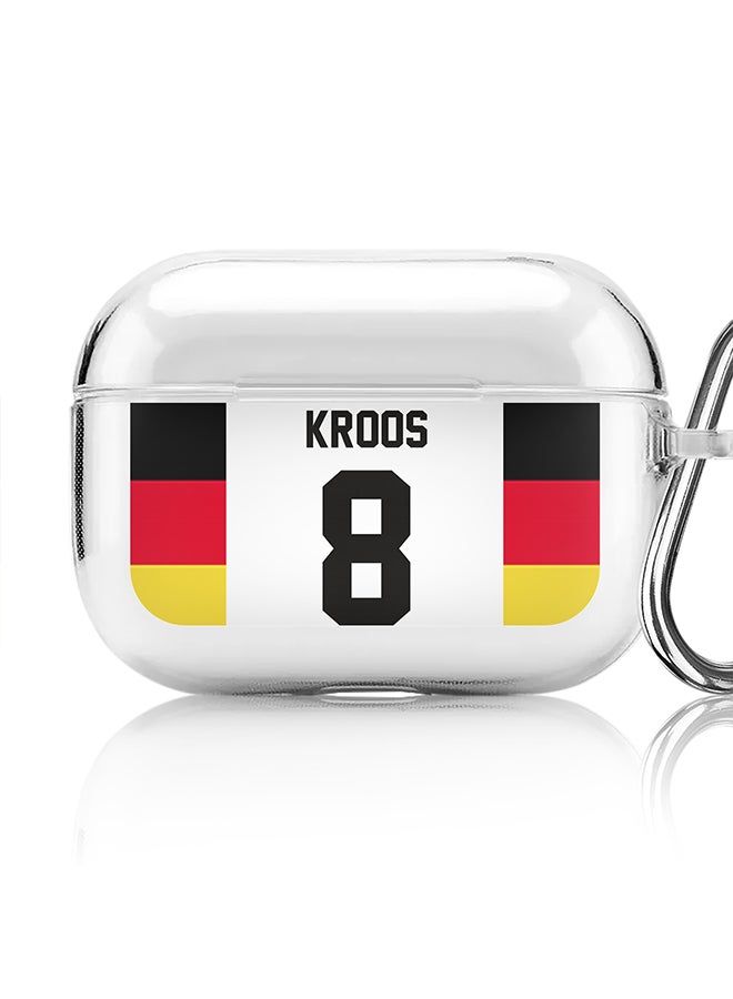Stylizedd Classic Clear printed Case for Apple Airpods Pro Soft TPU Gel Thin Transparent Flexible Cover [Designed for Apple Airpods Pro] - Football Team - Germany, Player Name - Kroos - Image 1
