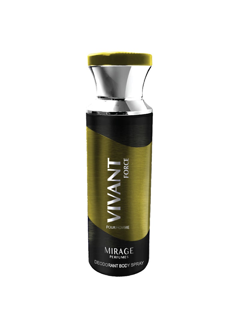 Mirage VIVANT FORCE for Men, Deodorant body spray, 200 ml