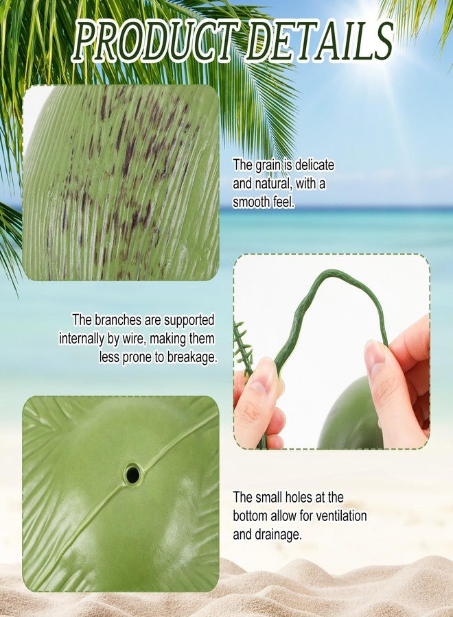 Novabright Fake Coconut, 1 Bunch Artificial Coconuts for Decoration, Lifelike Tropical Fake Green Coconuts Prop Artificial Fruit for Home Decoration Display Photo Prop (Three Coconut) - Image 3