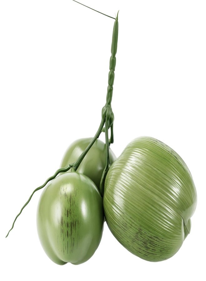 Novabright Fake Coconut, 1 Bunch Artificial Coconuts for Decoration, Lifelike Tropical Fake Green Coconuts Prop Artificial Fruit for Home Decoration Display Photo Prop (Three Coconut) - Image 4
