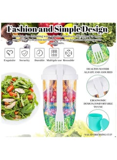 HaHaHai Portable Salad Cup, Salad Meal Shaker Cup with Fork And Sauce Box, Yogurt Cup, Breakfast Cup, Food Storage Bento Box, School Lunch Box (White)  - Image 2
