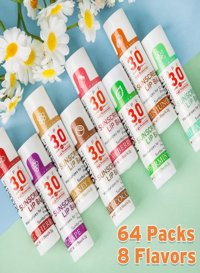 VISRIE SPF 30 Lip Balm with Sunscreen, SPF Lip Balm Bulk Travel Size-64 Pack, Hydrating Lip Balm Pack with Vitamin E and Coconut Oil- 8 Flavors - Image 5