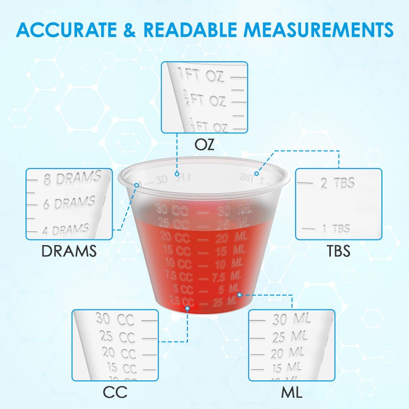Lilymicky 1000 Count 1 oz Disposable Medicine Cups, 1 oz Plastic Med Cups For Mixed Pills, Medication Measuring, Resin Mixing - Image 5