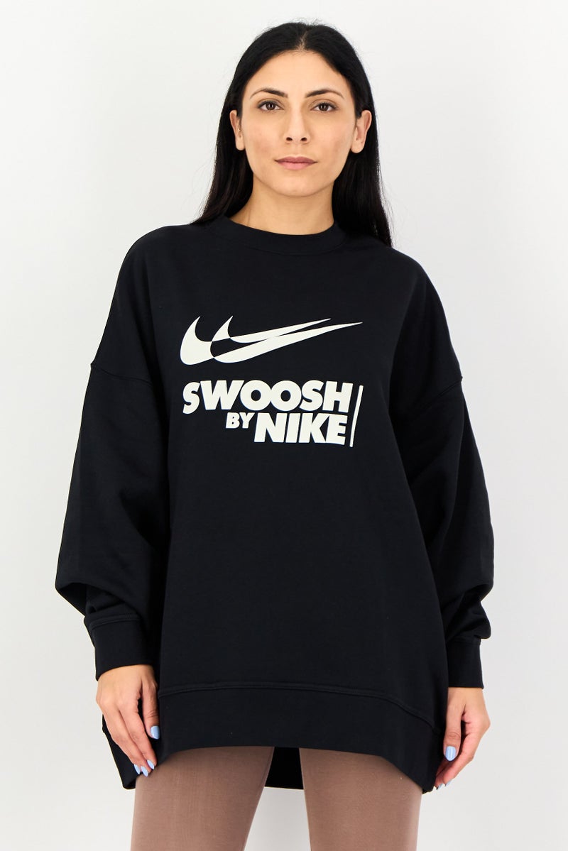 Nike Women Oversized Fit Long Sleeve Outdoor Sweatshirt, Black - Image 1