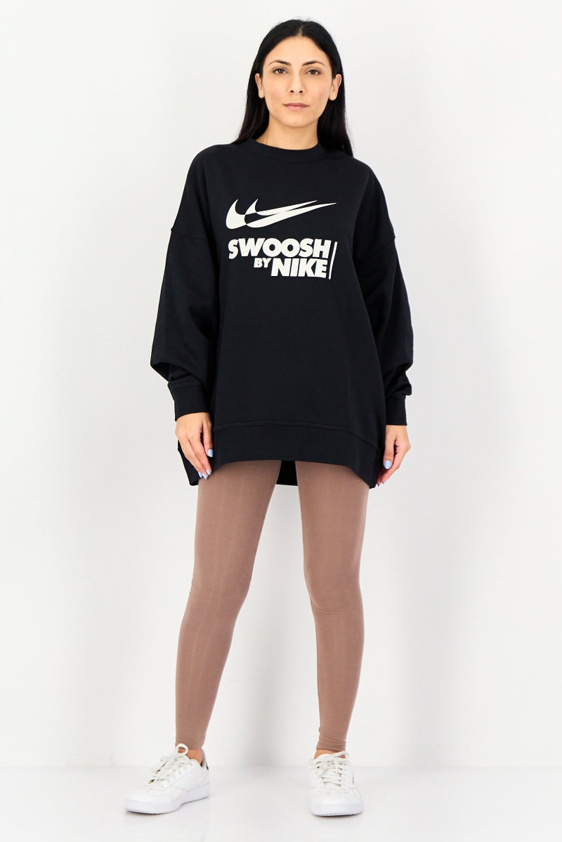 Nike Women Oversized Fit Long Sleeve Outdoor Sweatshirt, Black - Image 2