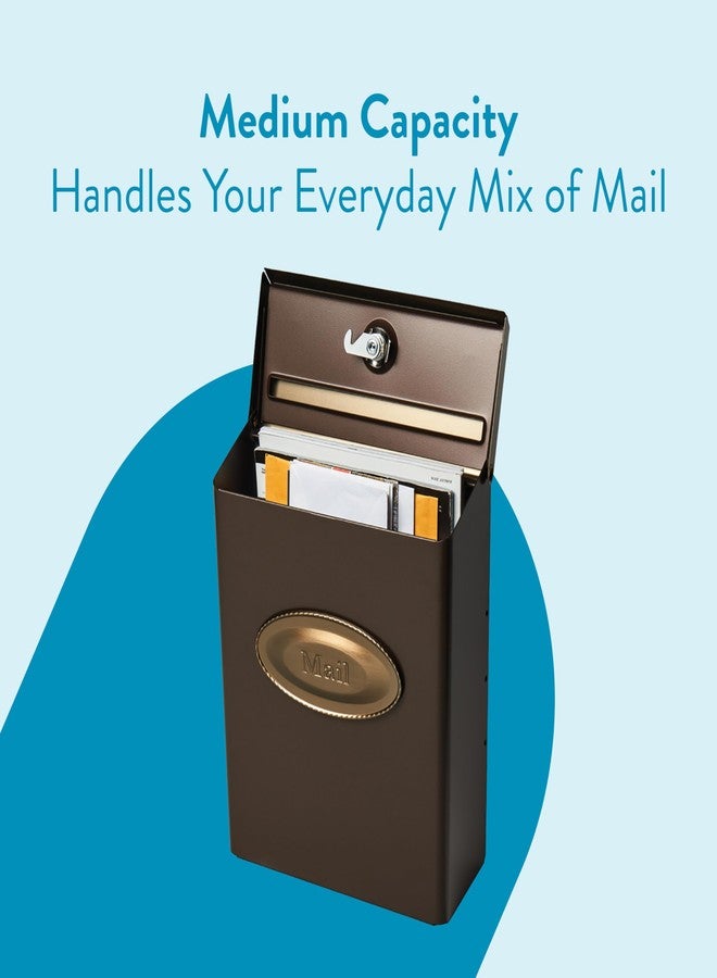 ARCHITECTURAL MAILBOXES صندوق بريد معماري بتصميم أنيق قابل للقفل يُثبت على الحائط، مصنوع من البرونز الفينيسي مع النحاس الأصفر - Image 3