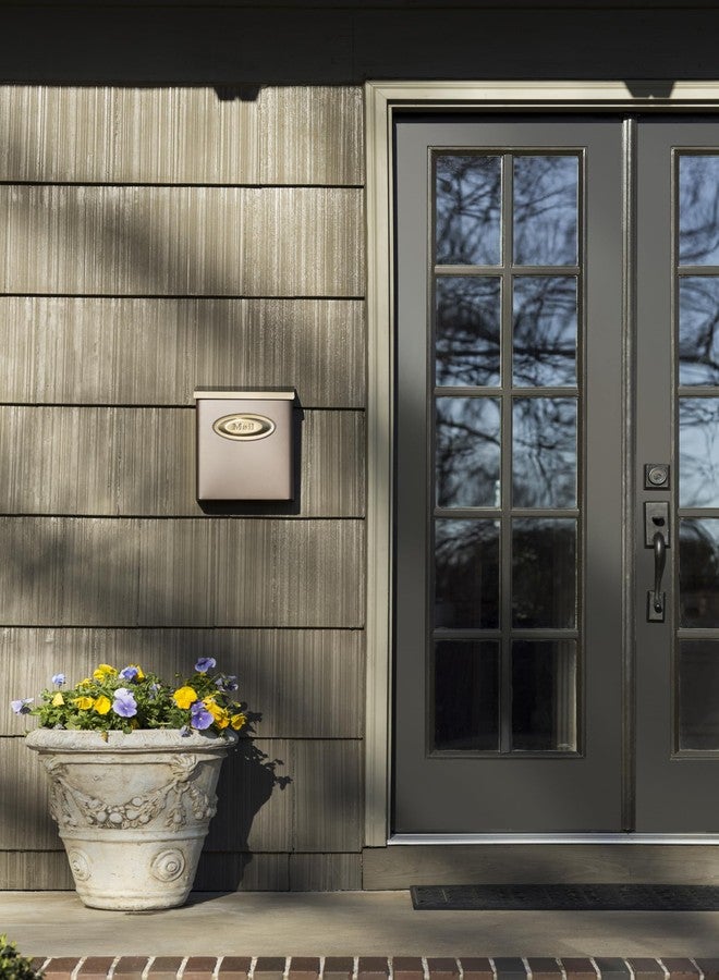 ARCHITECTURAL MAILBOXES صندوق بريد معماري بتصميم أنيق قابل للقفل يُثبت على الحائط، مصنوع من البرونز الفينيسي مع النحاس الأصفر - Image 5