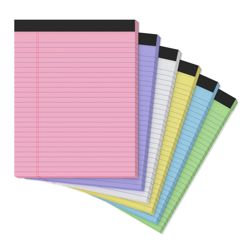 PINJINGPRO Colored Pads for Notes, 8.5 x 11 in, 30 Sheets per Pad, 6 PCS - Image 1
