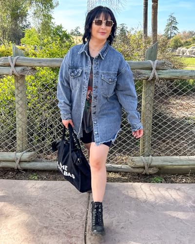 Vetinee Women's Jacket Oversized Boyfriend Thousand Oceans Blue Large Size 12 Size 14 - Image 5