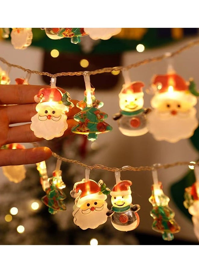 3 M 20 LED Decorative String Lights Snowman Santa String Lights Xmas Tree Lights Waterproof Fairy Holiday Lights Battery Operated for Indoor Outdoor Holiday Party Childrens Room Bedroom Garden Atmosphere Decoration - Image 4
