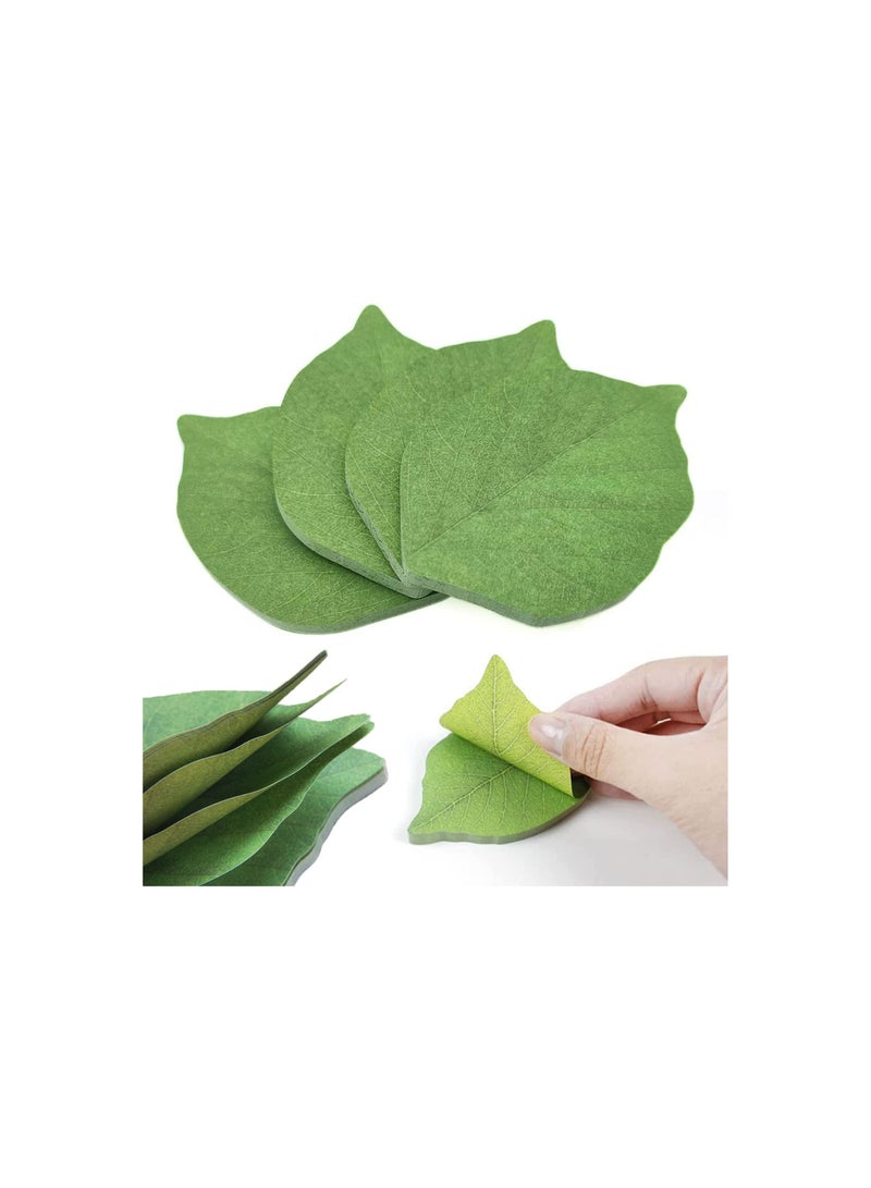 Sticky Notes Stickers, Removable Self-Stick Notes Scratch Pads， Beautiful Green Leaf-Shaped Sticky Notes Stickers Can be Used for Sticky Paper Notepads to Recording Thing and DIY(8 Packs) - Image 1