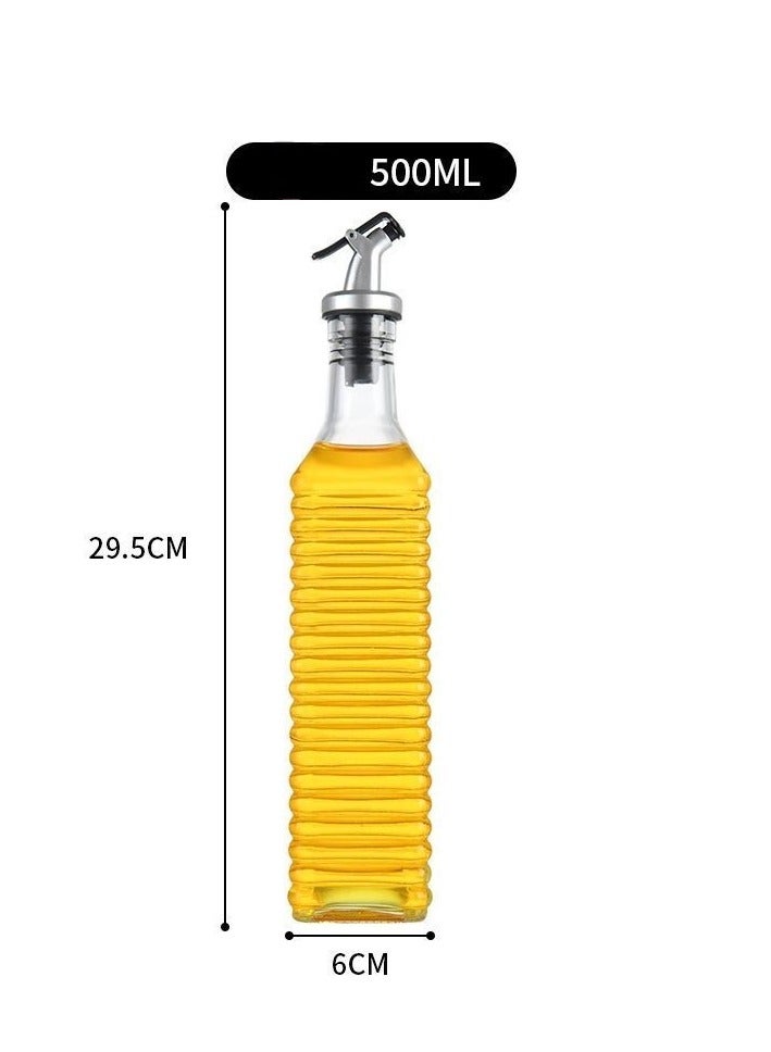 Oil Dispenser Glass Bottle 500ml For Cooking and Dressing Of Salads For Barbecue Parties Non Slippery Body With Elegant and Stylish Design Suitable For Oil and Vinegar and Sauce and Much More - Image 5