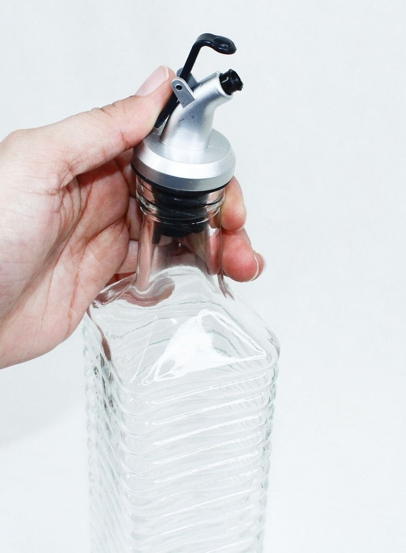 Oil Dispenser Glass Bottle 500ml For Cooking and Dressing Of Salads For Barbecue Parties Non Slippery Body With Elegant and Stylish Design Suitable For Oil and Vinegar and Sauce and Much More - Image 3