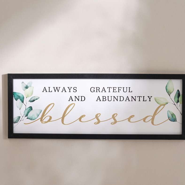 Pan Home Gratitude and Blessed Wall Art 62.8x23.2cm - Black - 191AIC9903950 - Image 3