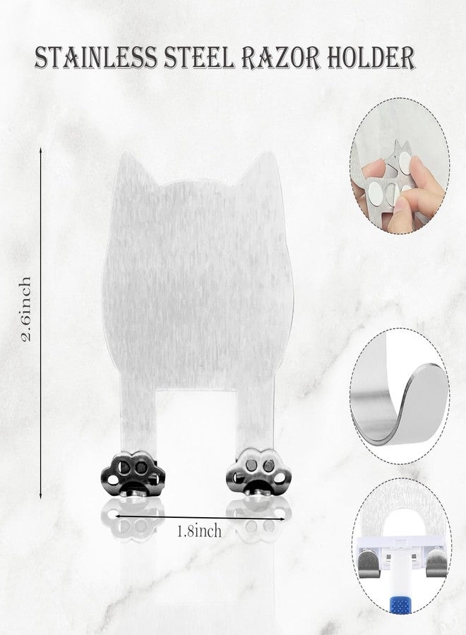 YODOCAMP Cute Holder Shaver Hook Hanger Stand, Funny Razor Holder for Shower Wall, Animal Cartoon Holder Shaver Organizer for Bathroom, Self Adhesive Stainless Steel Shaver Hook TZG11 - Image 2