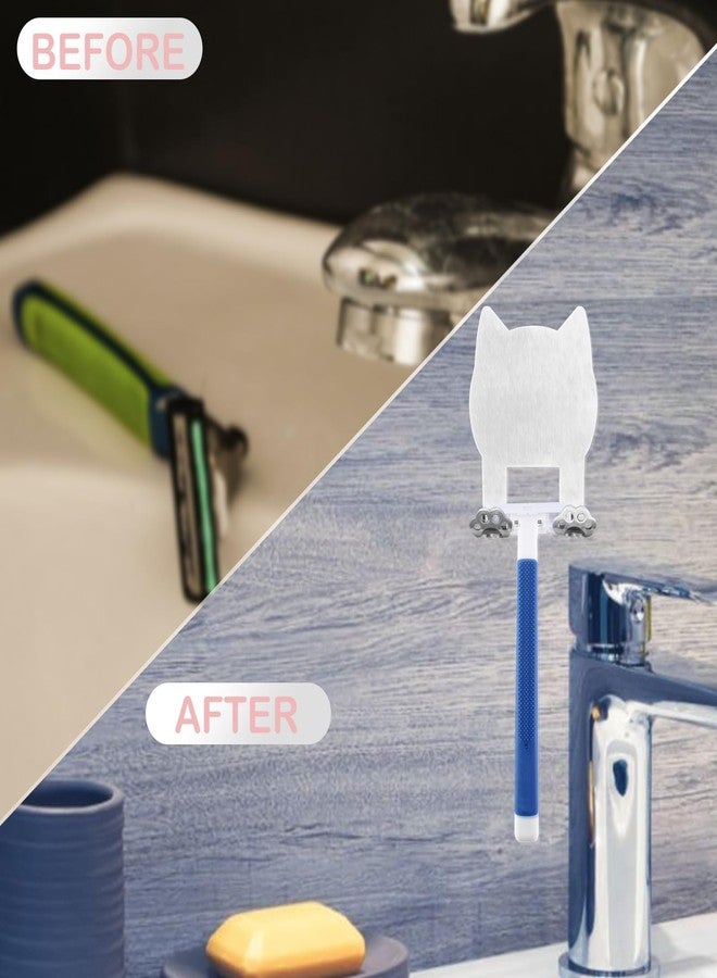 YODOCAMP Cute Holder Shaver Hook Hanger Stand, Funny Razor Holder for Shower Wall, Animal Cartoon Holder Shaver Organizer for Bathroom, Self Adhesive Stainless Steel Shaver Hook TZG11 - Image 4