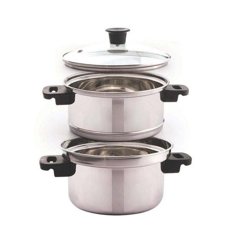LUXURIA Stainless Steel Multipurpose Steamer/MOMO Maker/MODAK Maker with Glass LID (28CM) - Image 3