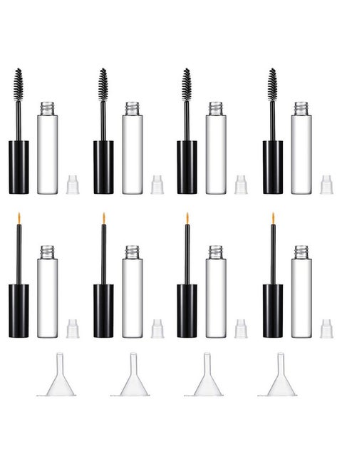 12 Pieces 10 Ml Empty Mascara Tubes Eyelash Serum Tubes And Eyeliner Tubes Set Includes 4 Eyelash Cream Container Bottle 4 Liquid Eyeliner Mascara Container 4 Funnels For Castor Oil Diy Mascara