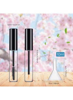 Patelai 12 Pieces 10 Ml Empty Mascara Tubes Eyelash Serum Tubes And Eyeliner Tubes Set Includes 4 Eyelash Cream Container Bottle 4 Liquid Eyeliner Mascara Container 4 Funnels For Castor Oil Diy Mascara  - Image 3