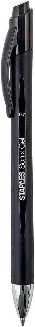 STAPLES Sonix Retractable Gel Pens Medium Point 07mm Black Ink 36Carton 13561CCVS - Image 1