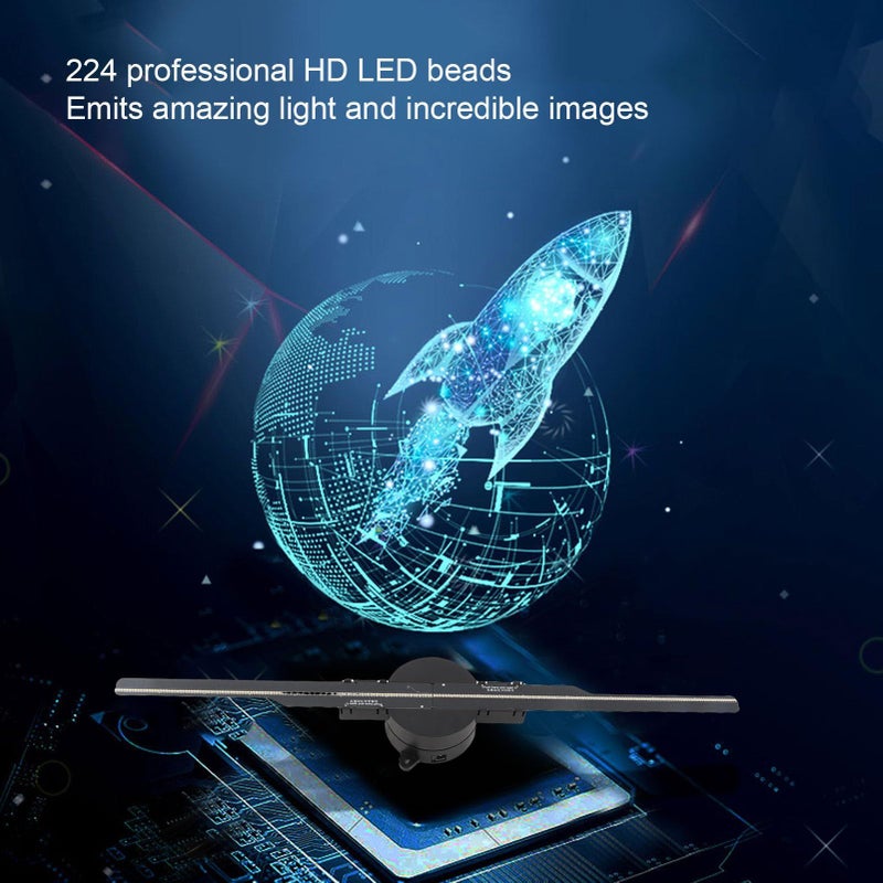 17 Inch 3D Hologram Fan 224 Led Light Beads WiF Projector For Business Store Advertising Aluminum Alloy Frame US Plug - Image 4