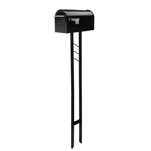 Architectural Mailboxes Franklin™ Weather-Resistant Steel Metal Mail Box for Outside with Post, Black, Medium Curbside Mailbox, USPS Approved for Residential Delivery - Image 1