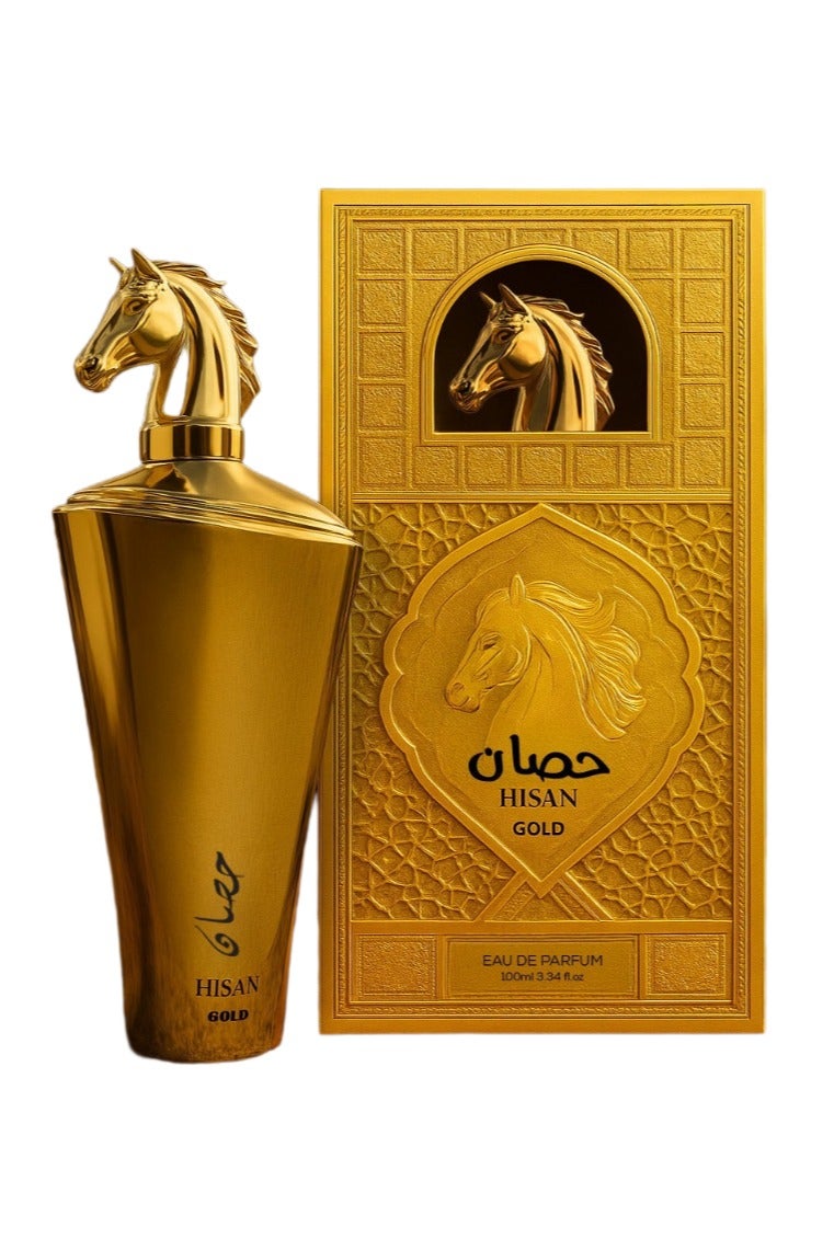 GLAMOUR HISAN Gold Eau de Parfum - 100ml | Bold Oriental Fragrance for Men with Leather, Cinnamon & Patchouli - Image 1