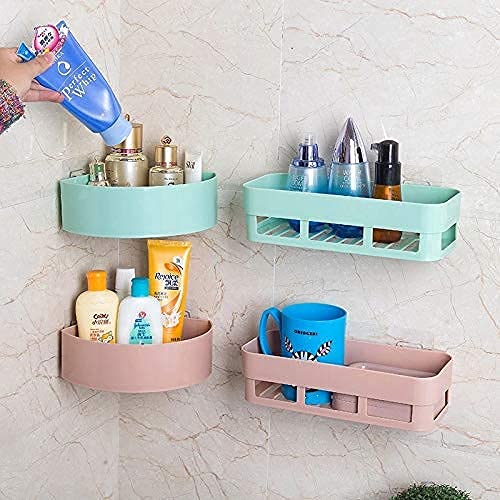 Medigo Wall Shelves Kitchen Bathroom Shelf SelfAdhesive Sticker Hooks Multipurpose Wall Holder Bathroom Storage Rack Box Strong Shower Rack Shelf 2 Bathroom Shelf 2 Corner Shelf - Image 2