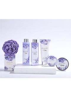 BODY & EARTH Gift Basket for Women - Gift Set for Women, Body & Earth Women Bath Set 8 Pcs Lavender&Honey Scent with Bubble Bath, Shower Gel, Body Lotion, Bath Salt, Birthday Gifts for dad,Mom,Father's Day Gifts  - Image 5