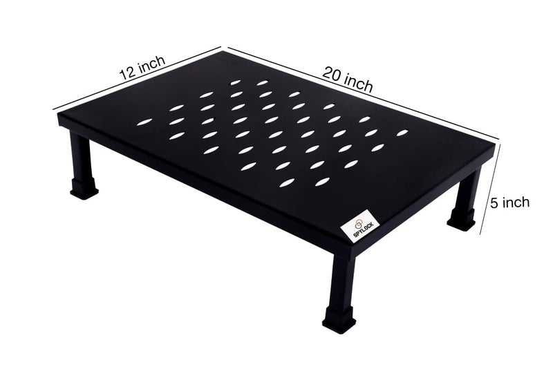 SPYLOCK سبايلوك رف قابل للطي من الحديد الثقيل قياسي عالمي مثبت على الحائط للميكروويف باللون الأسود - Image 2