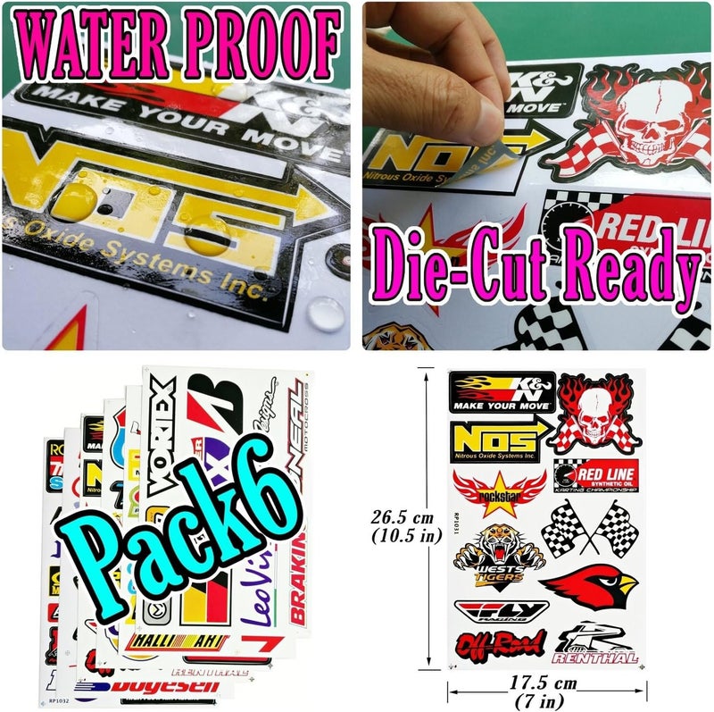 Anki Cars Motorsport Nos Gulf Hot Rod Nascar Drag Racing Lot 6 Vinyl Graphic Decals Stickers D6094 - Image 3