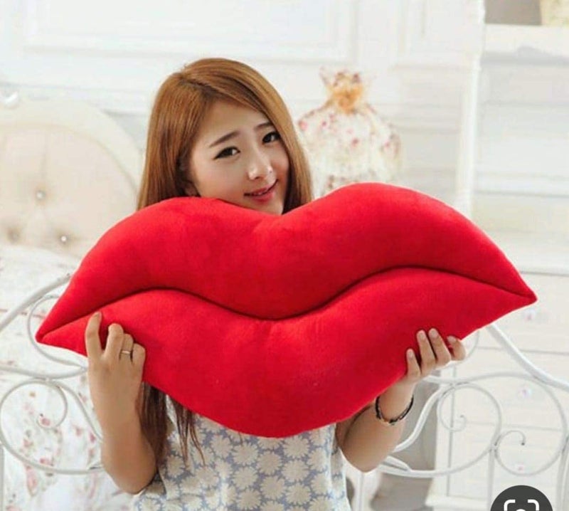 ME  YOU ME YOU Velvet Soft Cushion Red Lip Shape Soft Pillow Lip Plush Pillow Cushion For Living Room Sofa Bedroom  - Image 2